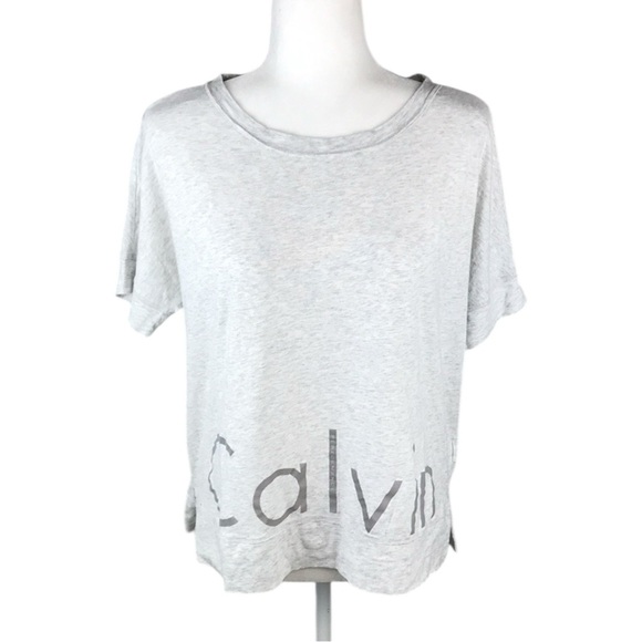 Calvin Klein Light Grey Short Sleeve Tee Size M - Picture 1 of 4